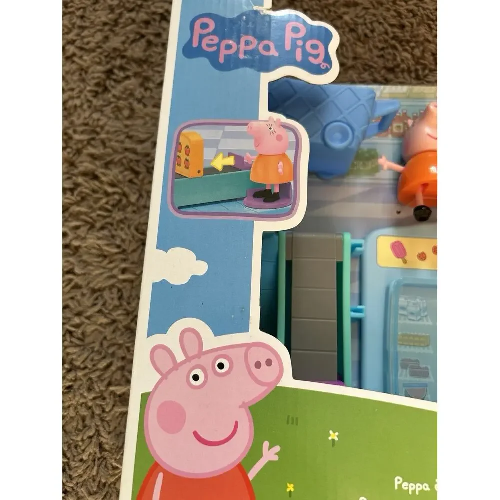Peppa Pig Playset Supermarket Toy - Pink, Blue, Green, Yellow